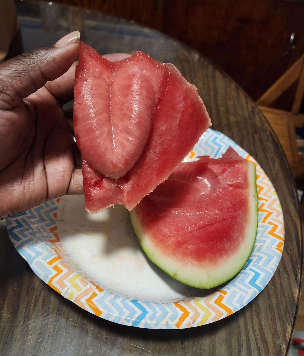 My Watermelon is shaped like a tongue