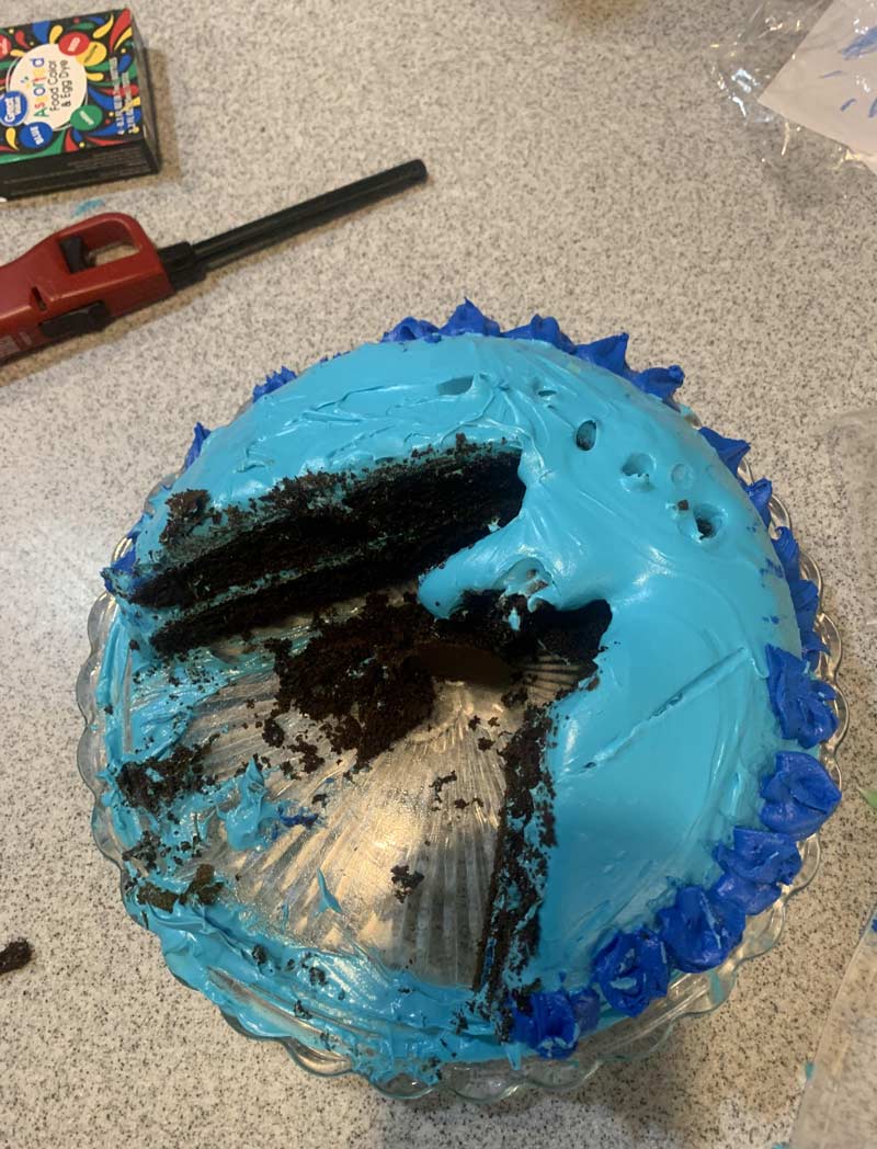 How my ex wife cut our daughter’s birthday cake tonight