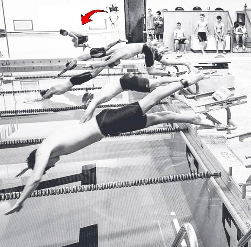 From an article about highschoolers training for the swimming part of a triathlon, there's always that one kid