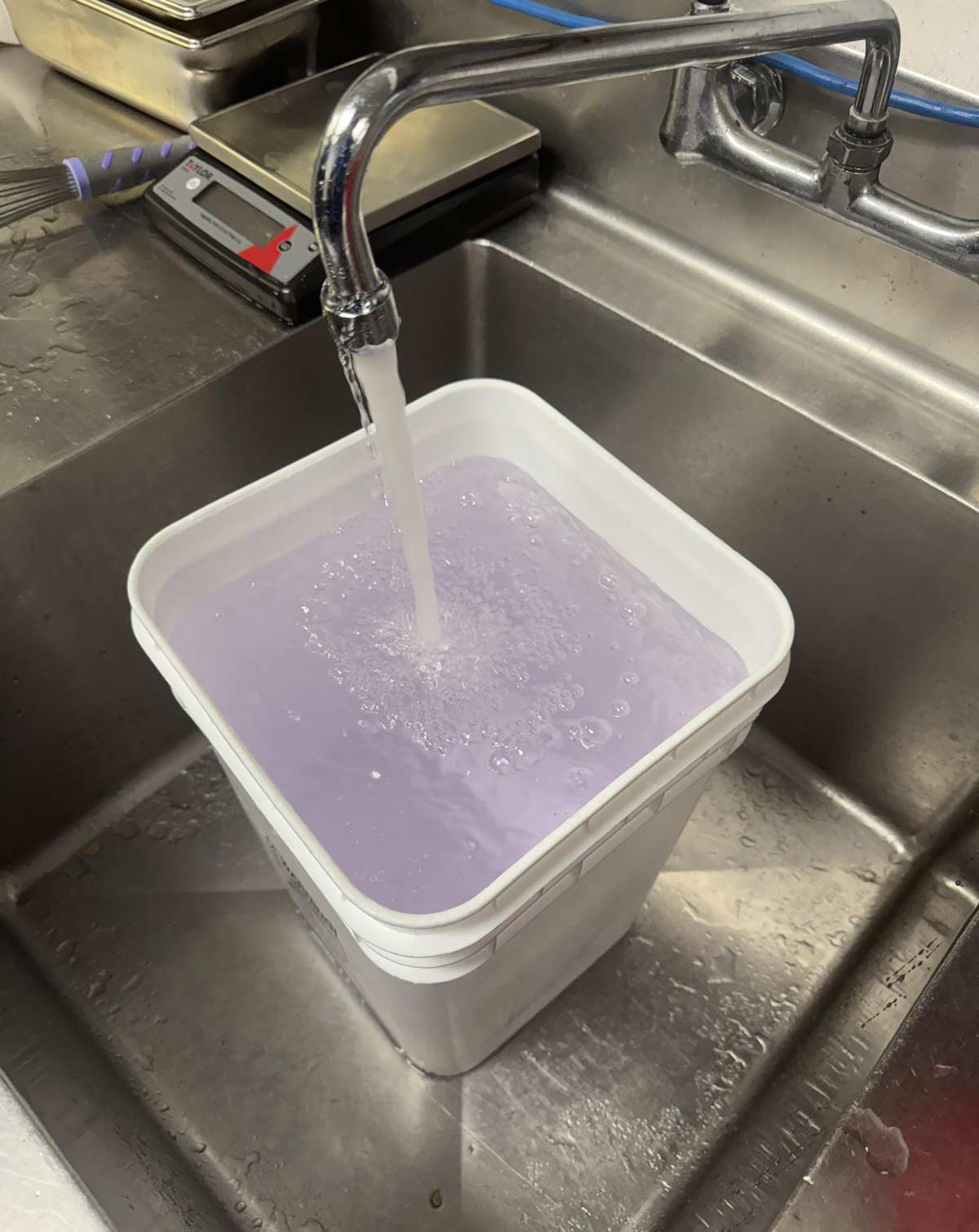 The water at my job was coming out purple