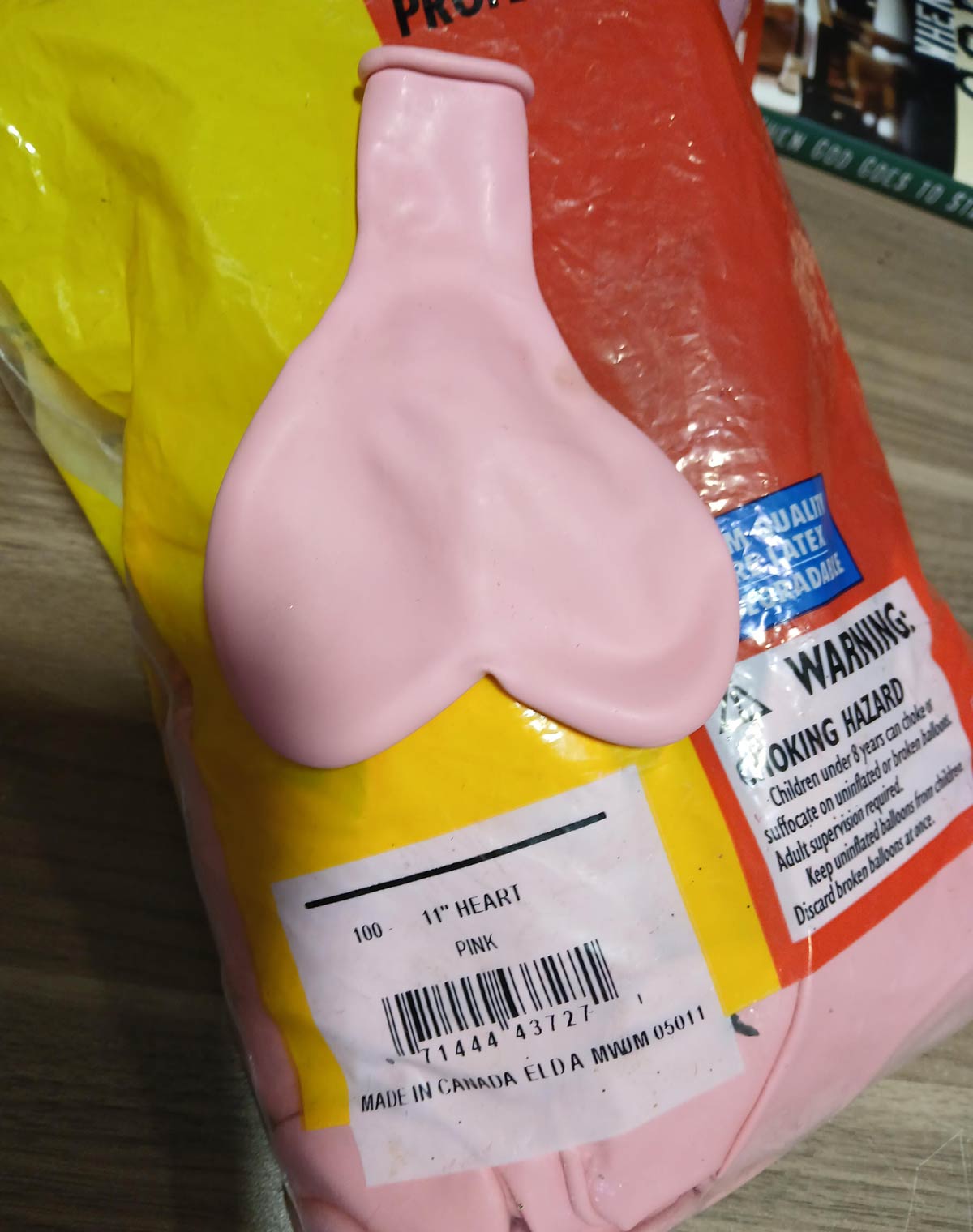 Bag says they're 'heart' balloons...