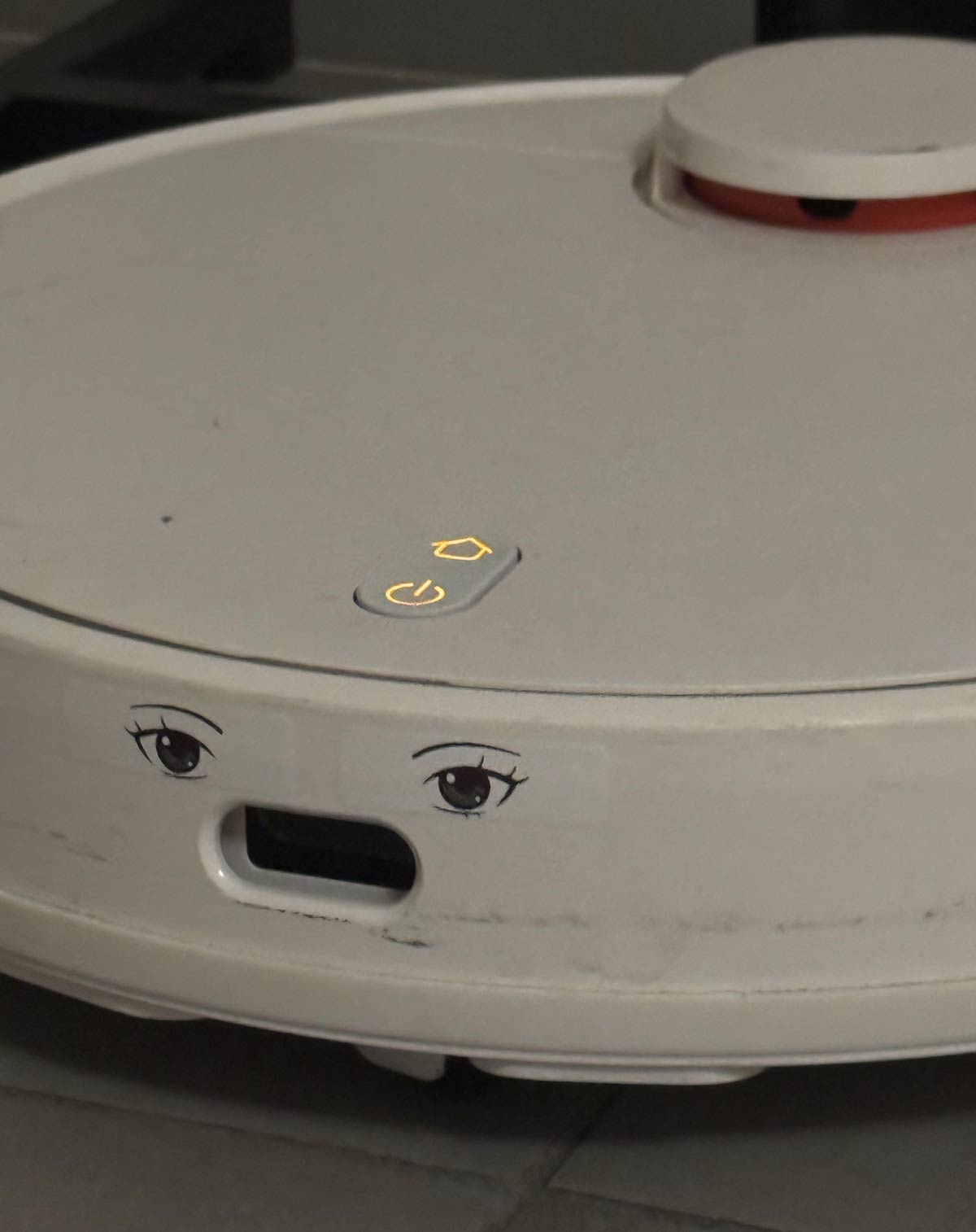 Gave my robot vacuum anime eyes and now I feel bad yelling at it