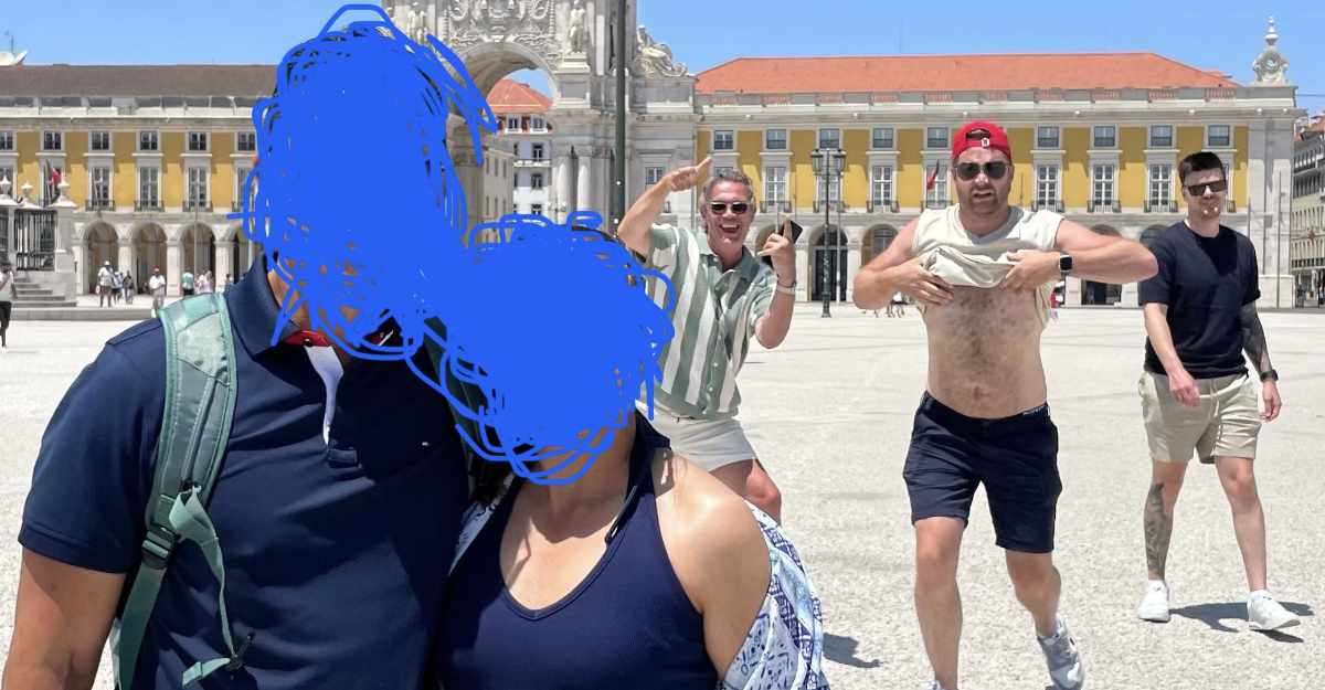 A kind stranger offered to take our photo. Did not see the aftermath until later that night