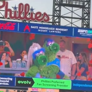 Phillies Mascots Coldplay Kiss Cam