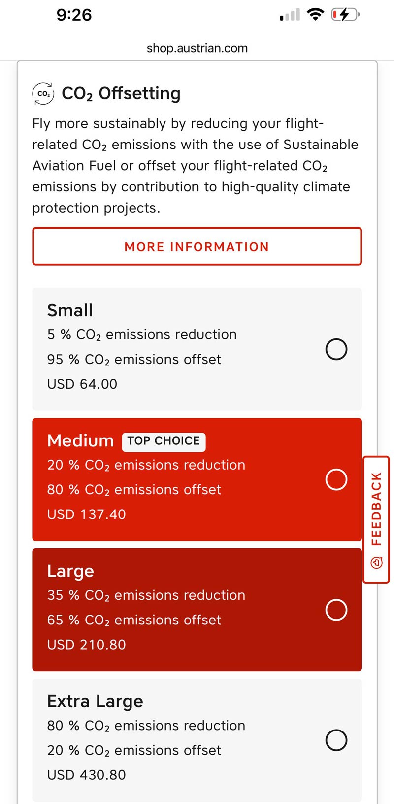 Pay to reduce emissions on airline
