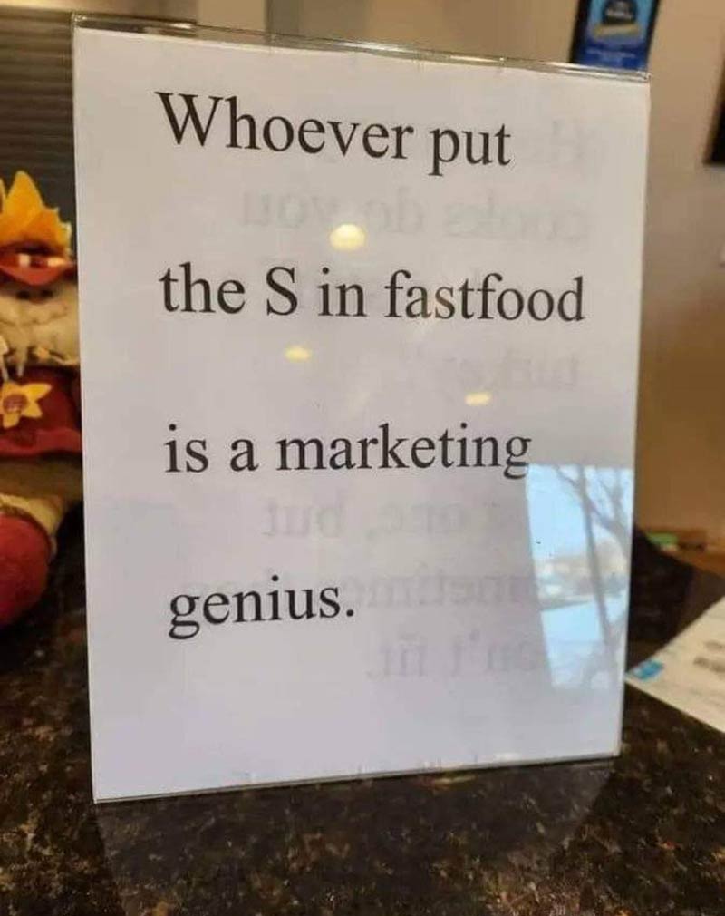 S in fast food