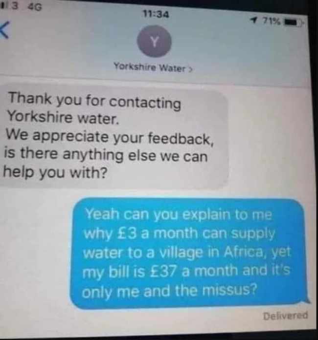 Water prices these days...