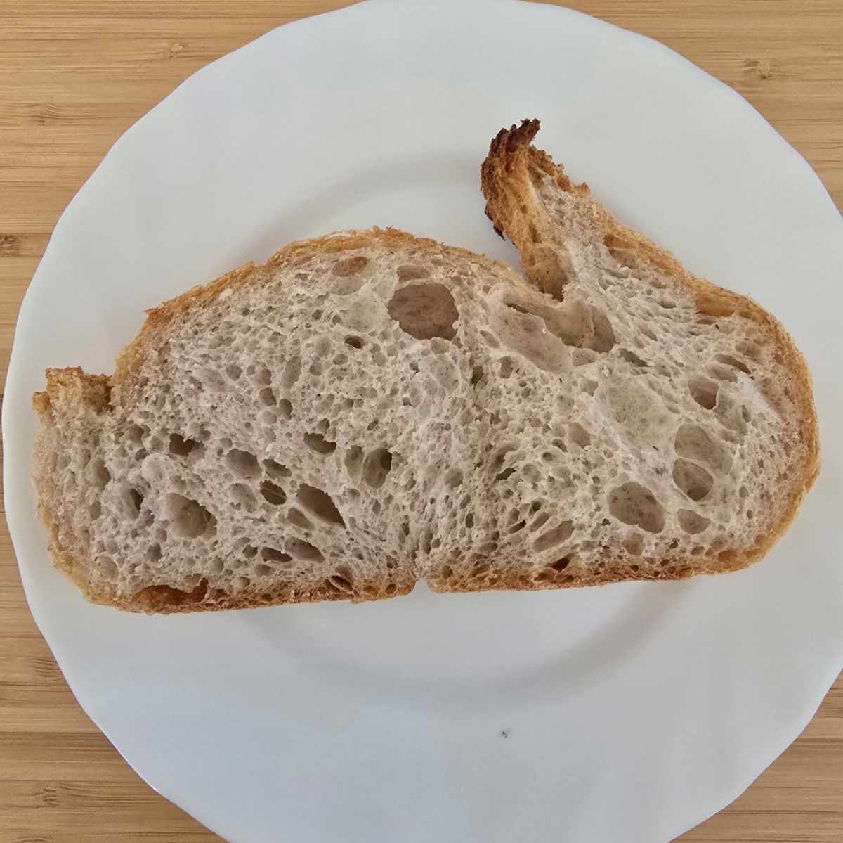My slice of bread looks like a rabbit