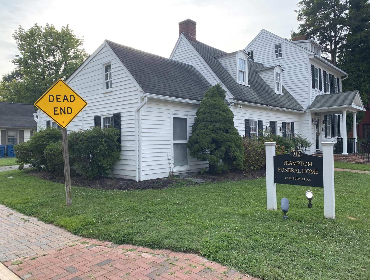 This funeral home is on a dead end