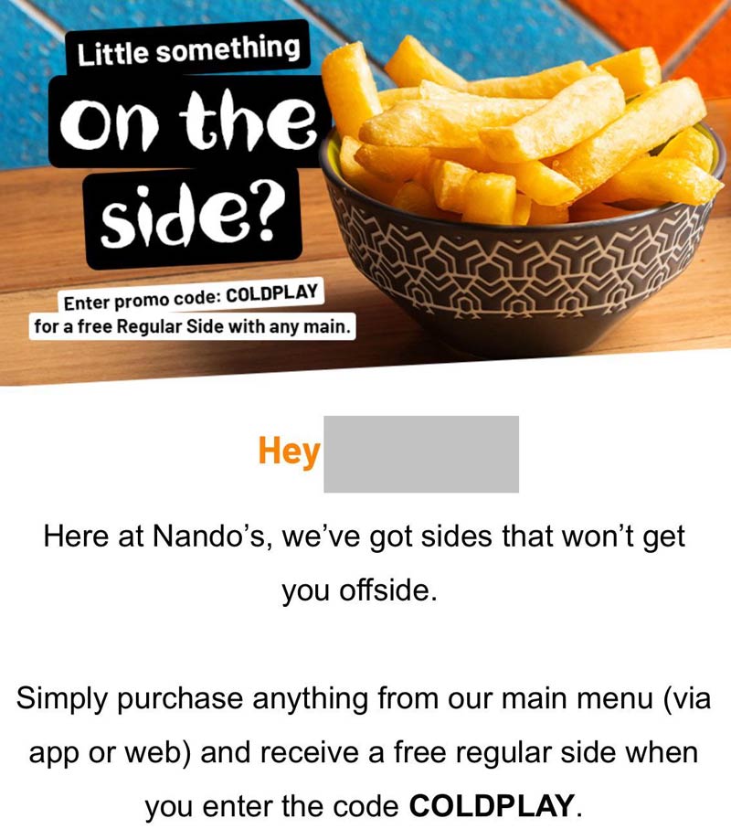 Well played Nando’s, well played