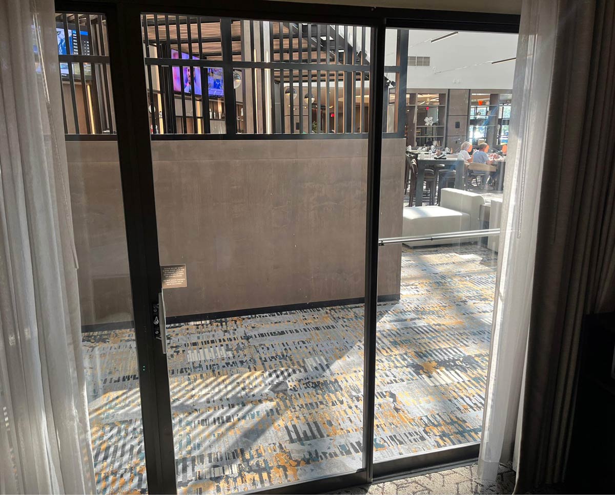 My hotel room opens into the lobby restaurant