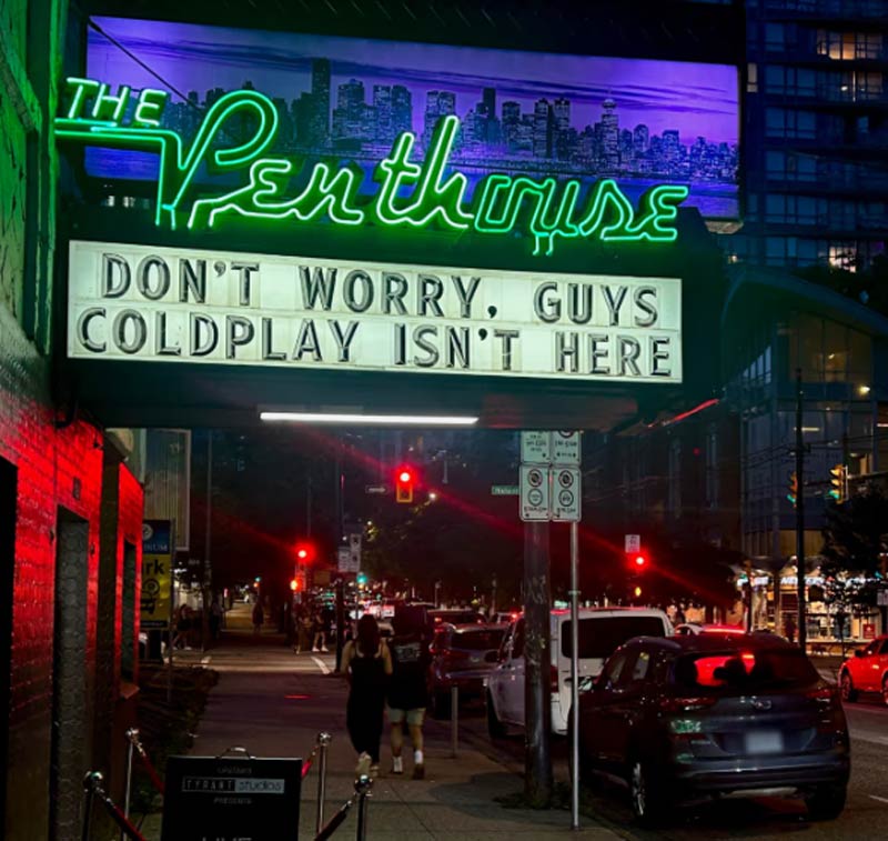 Well known Vancouver strip club on top of it!