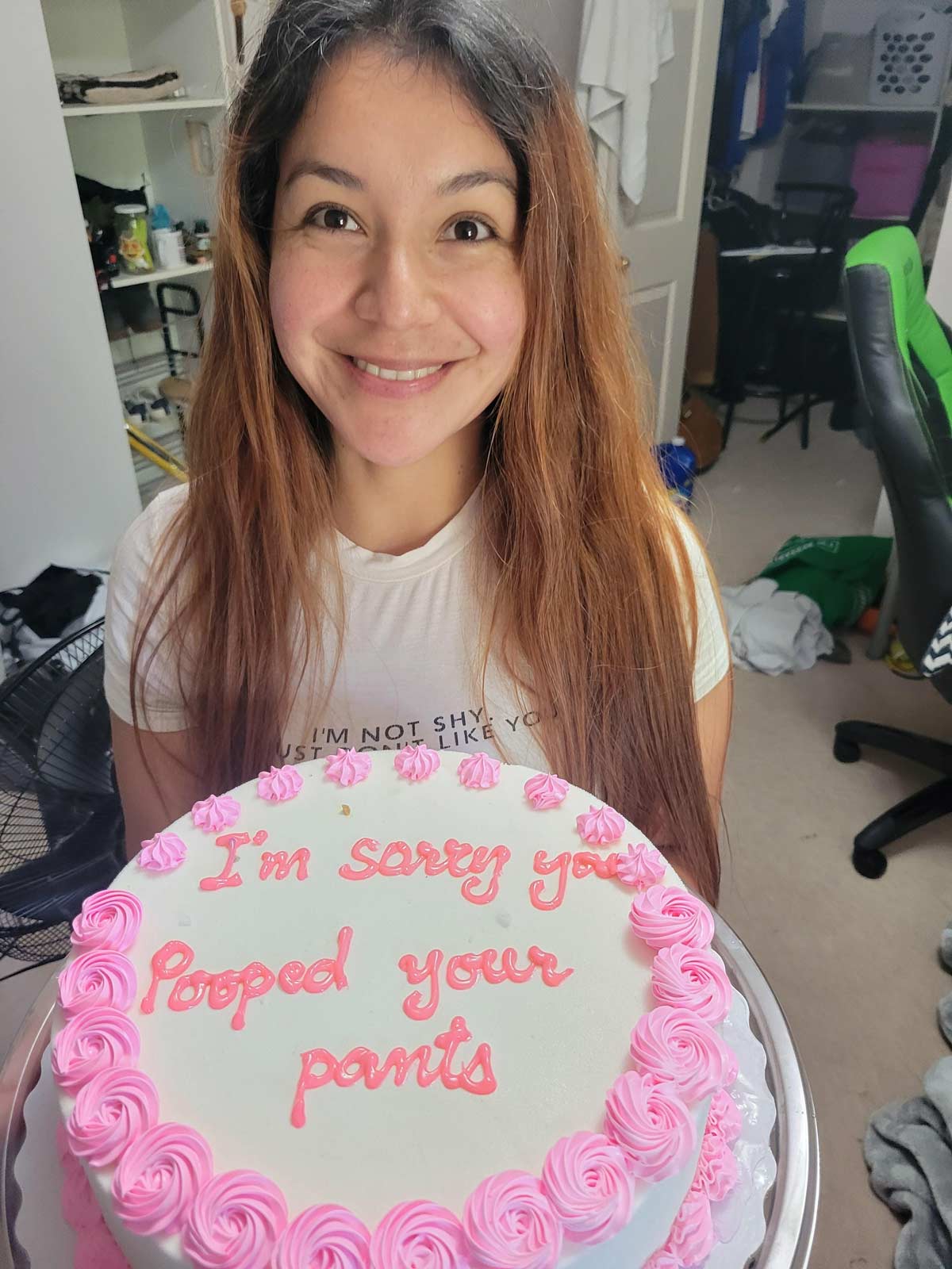 Girlfriend had a rough day at work, so I got her a cake!