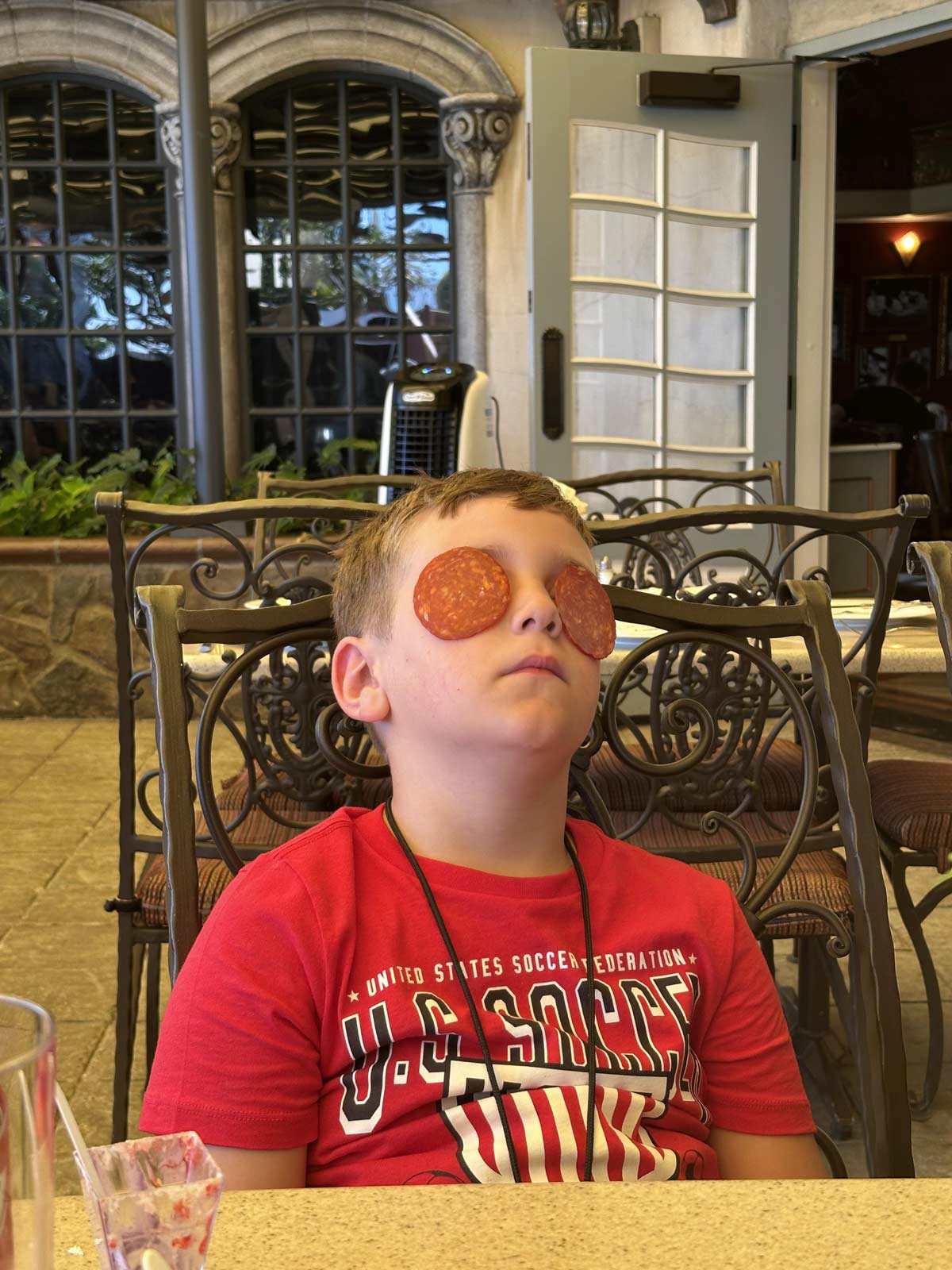 My kid “relaxing” on vacation