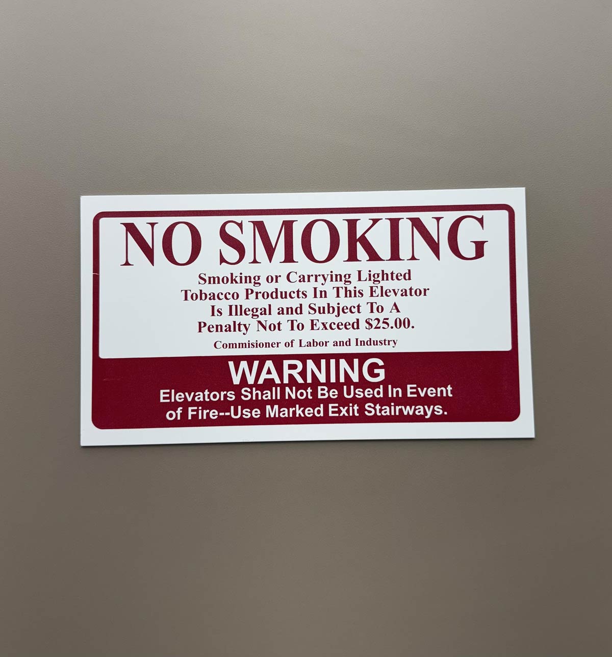You can smoke in this elevator for $25