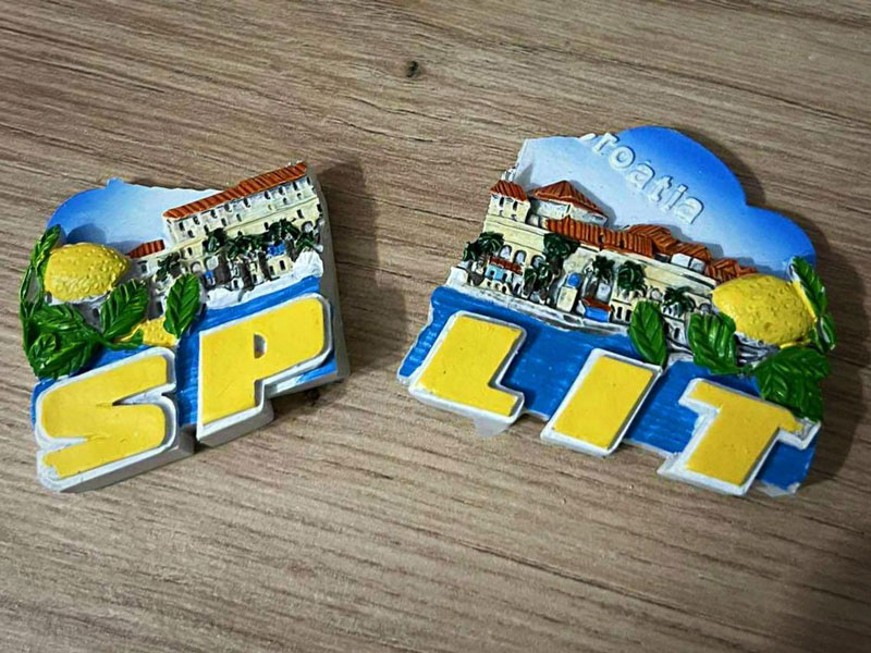 I dropped my fridge magnet while moving and it split in half.
