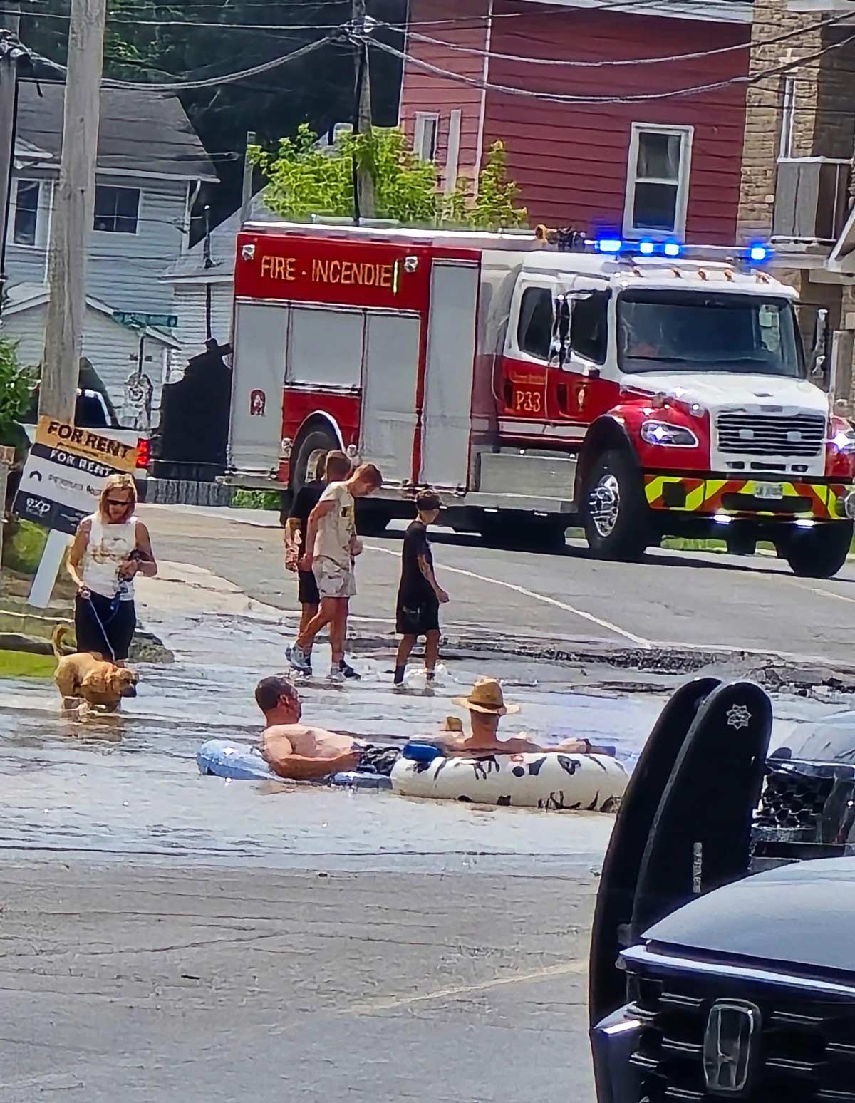 Just now - Making the most of a water main break ⛱️ (Ontario 🇨🇦)