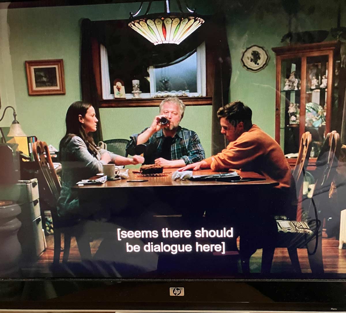 The closed captioning for this movie